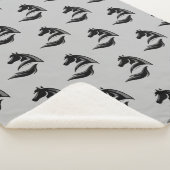 Paarden Silhouette Logo Paarden Grafische kunst Sherpa Deken (3/4)