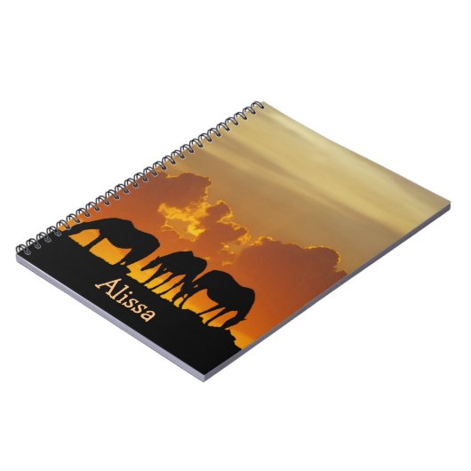 Paarden Silhouette tegen zonslandschap Notitieboek (Linkerzijde)