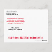 Paarden Sitter Business Postcard Mailer of Handout Briefkaart (Achterkant)