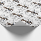 Paarden springen over hekken Montage Cadeaupapier (Hoek)