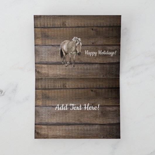 Paarden Stable Kerstmis Kaart (Binnen)