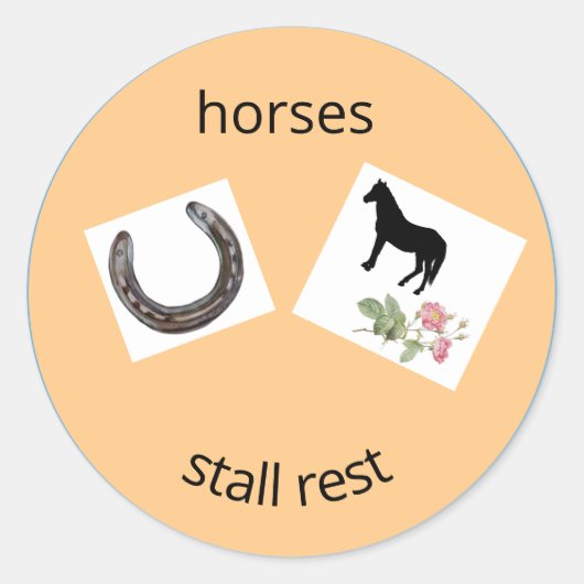 Paarden stall rest ronde sticker (Voorkant)