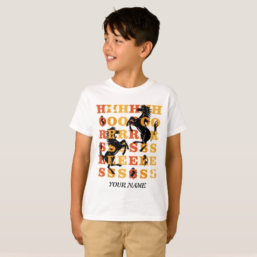 Paarden Stallion Colorful Cute T-shirt (Voorkant volledig)