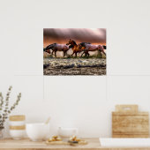 Paarden Stallion op Beach Foto Natuur Wall Poster (Keuken)