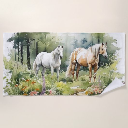 Paarden    strandlaken (Voorkant)