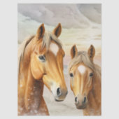 Paarden Sunset Strand Scene Achtergrond Tissuepapier (Voorkant)