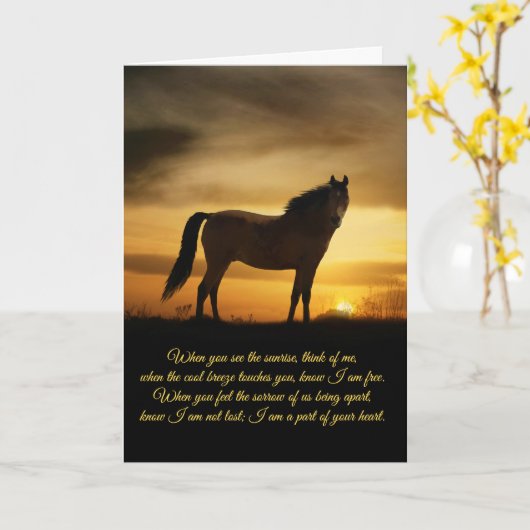 Paarden Sympathie Spirituele gedicht Kaart (Gele Bloem)