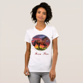 Paarden T-Shirt, vrij geboren t-shirts (Voorkant volledig)