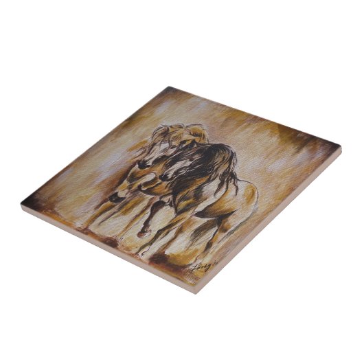 Paarden Tegeltje (Zijkant)