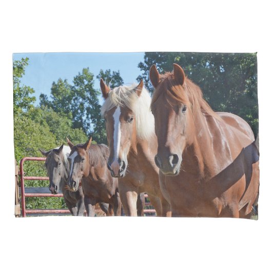 Paarden teruggeleid naar de schuur kussensloop (Voorkant)