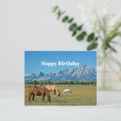 Paarden Teton Mountains Landscape Foto Briefkaart (Staand voorkant)