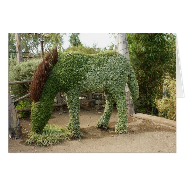 Paarden Topiary Greeeting Card (Voorkant Horizontaal)