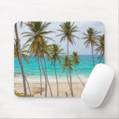 Paarden Tropisch strand met palmbomen Muismat (Met muis)