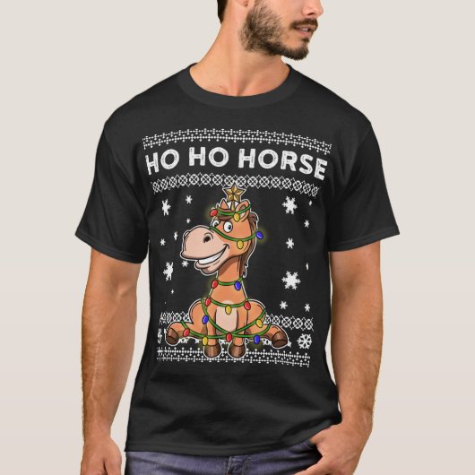 Paarden Ugly KerstSweater T-shirt (Voorkant)