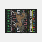 Paarden Ugly kerstSweater Wildlife Series Fleece Deken (Voorkant (Horizontaal))