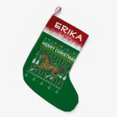Paarden Ugly kerstSweater Wildlife Series Kleine Kerstsok (Voorkant (Hangend))