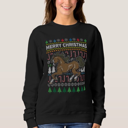 Paarden Ugly kerstSweater Wildlife Series Trui (Voorkant)