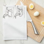  paarden uit de jaren 1800, die geïllustreerd zijn theedoek (Quarter Fold)