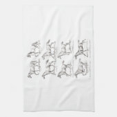  paarden uit de jaren 1800, die geïllustreerd zijn theedoek (Verticaal)