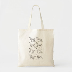  paarden uit de jaren 1800, die geïllustreerd zijn tote bag