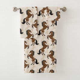 Paarden uit het bruine land bad handdoek