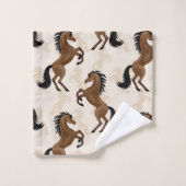 Paarden uit het bruine land bad handdoek (Wasdoekje)
