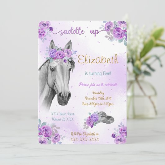 Paarden Uitnodiging (Staand voorkant)