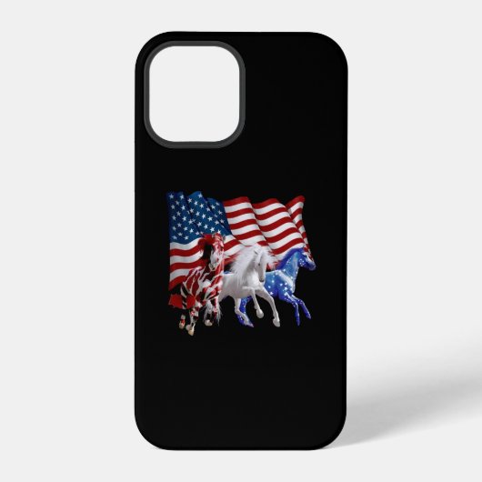 Paarden Usa Amerikaanse Vlag Paard iPhone Hoesje (Achterkant)