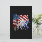 Paarden van Amerikaanse vlag Briefpapier (Staand voorkant)
