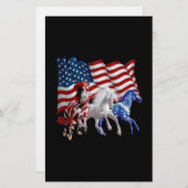 Paarden van Amerikaanse vlag Briefpapier (Voorkant / Achterkant)