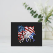 Paarden van Amerikaanse vlag Feestdagenkaart (Staand voorkant)