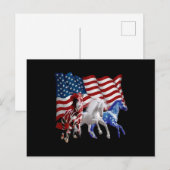 Paarden van Amerikaanse vlag Feestdagenkaart (Voorkant / Achterkant)