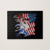 Paarden van Amerikaanse vlag Legpuzzel (Horizontaal)