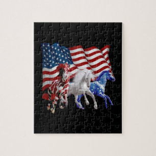Paarden van Amerikaanse vlag Legpuzzel