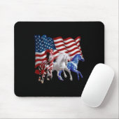 Paarden van Amerikaanse vlag Muismat (Met muis)