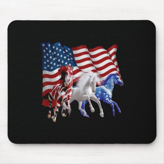 Paarden van Amerikaanse vlag Muismat (Voorkant)