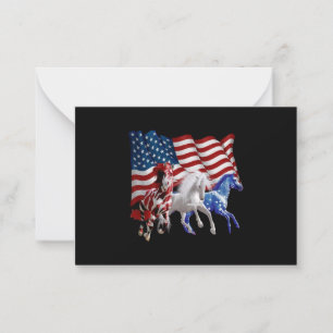 Paarden van Amerikaanse vlag Notitiekaartje