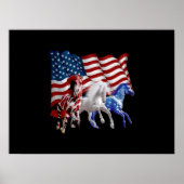 Paarden van Amerikaanse vlag Poster (Voorkant)