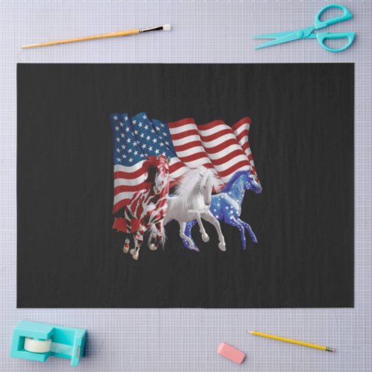 Paarden van Amerikaanse vlag Tissuepapier (Craft)