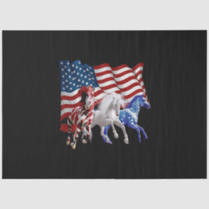Paarden van Amerikaanse vlag Tissuepapier
