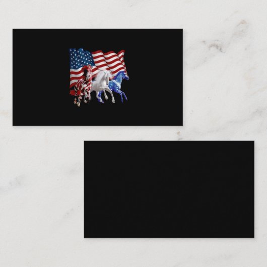 Paarden van Amerikaanse vlag Visitekaartje (Voorkant / Achterkant)