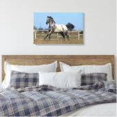 Paarden van Appaloosa die lopen 3 Canvas Afdruk (Insitu (Slaapkamer))