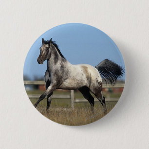 Paarden van Appaloosa die lopen 3 Ronde Button 5,7 Cm