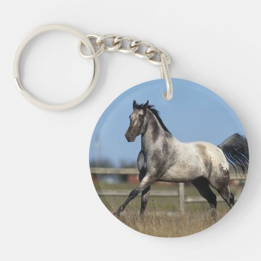 Paarden van Appaloosa die lopen 3 Sleutelhanger (Voorkant)