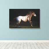 Paarden van Appaloosa die lopen 4 Canvas Afdruk (Insitu (Houten vloer))