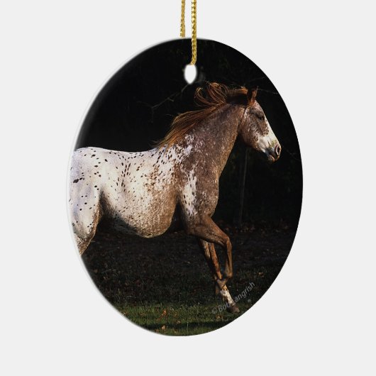Paarden van Appaloosa die lopen 4 Keramisch Ornament (Rechts)