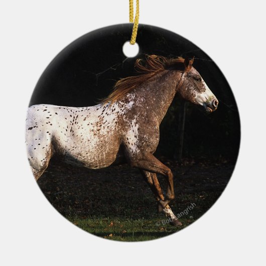 Paarden van Appaloosa die lopen 4 Keramisch Ornament (Voorkant)