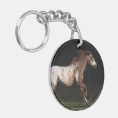 Paarden van Appaloosa die lopen 4 Sleutelhanger (Voorkant Links)