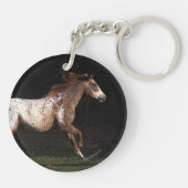 Paarden van Appaloosa die lopen 4 Sleutelhanger (Achterkant)