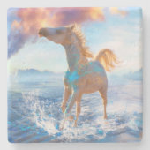 Paarden van Arabië "HORSES OF STELLAR ISLAND" Stenen Onderzetter (Voorkant)